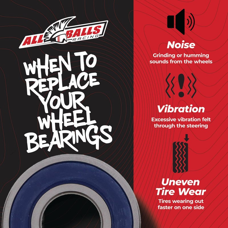 All Balls Rear Wheel Bearing Kit [Red] (25-1117) - Image 3
